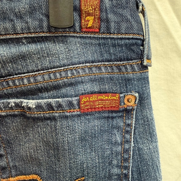 7 For All Mankind Bootcut Jeans 28x27 Medium Wash USA - Picture 4 of 6